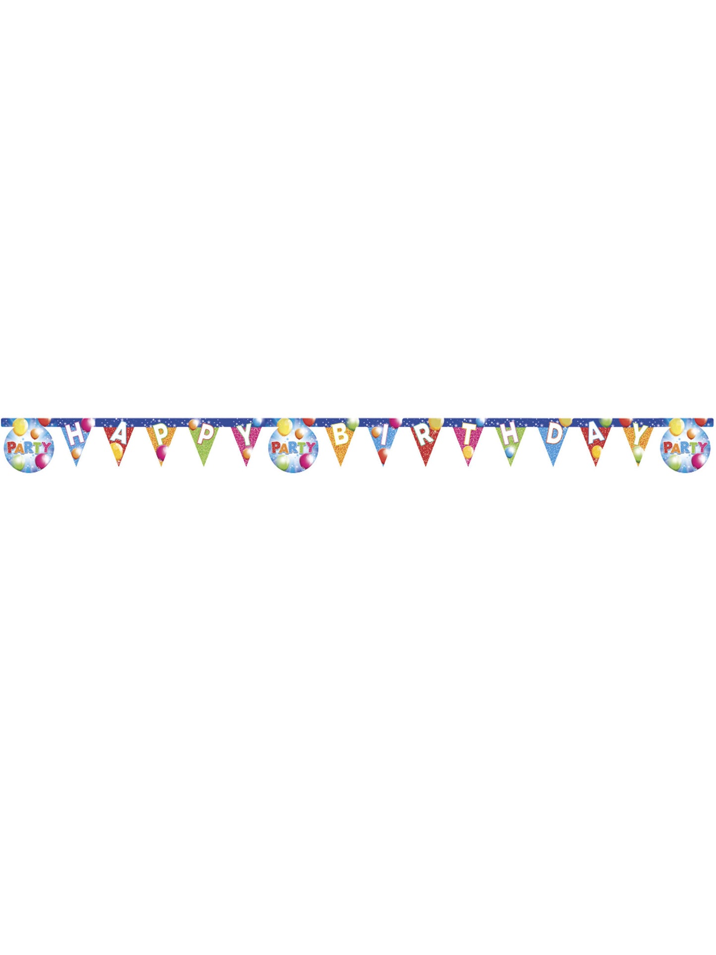 Ghirlandă de petrecere fabuloasă de 2 m cu fanioane și textură „La mulți ani”