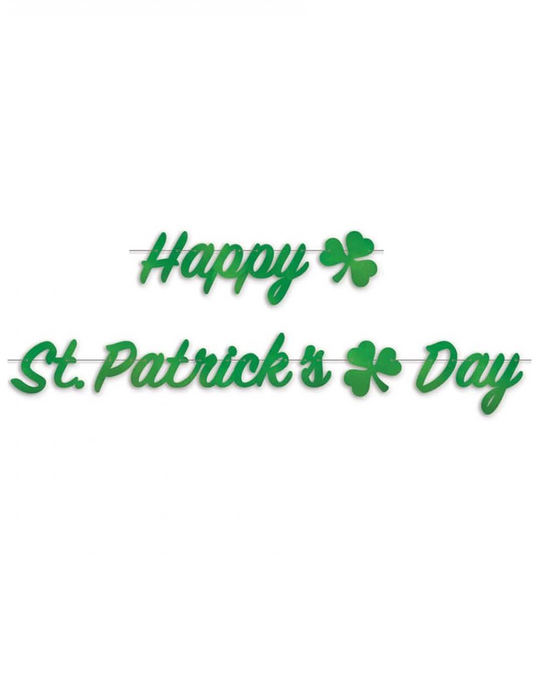 Ghirlandă verde Happy St Patrick's Day cu trifoi