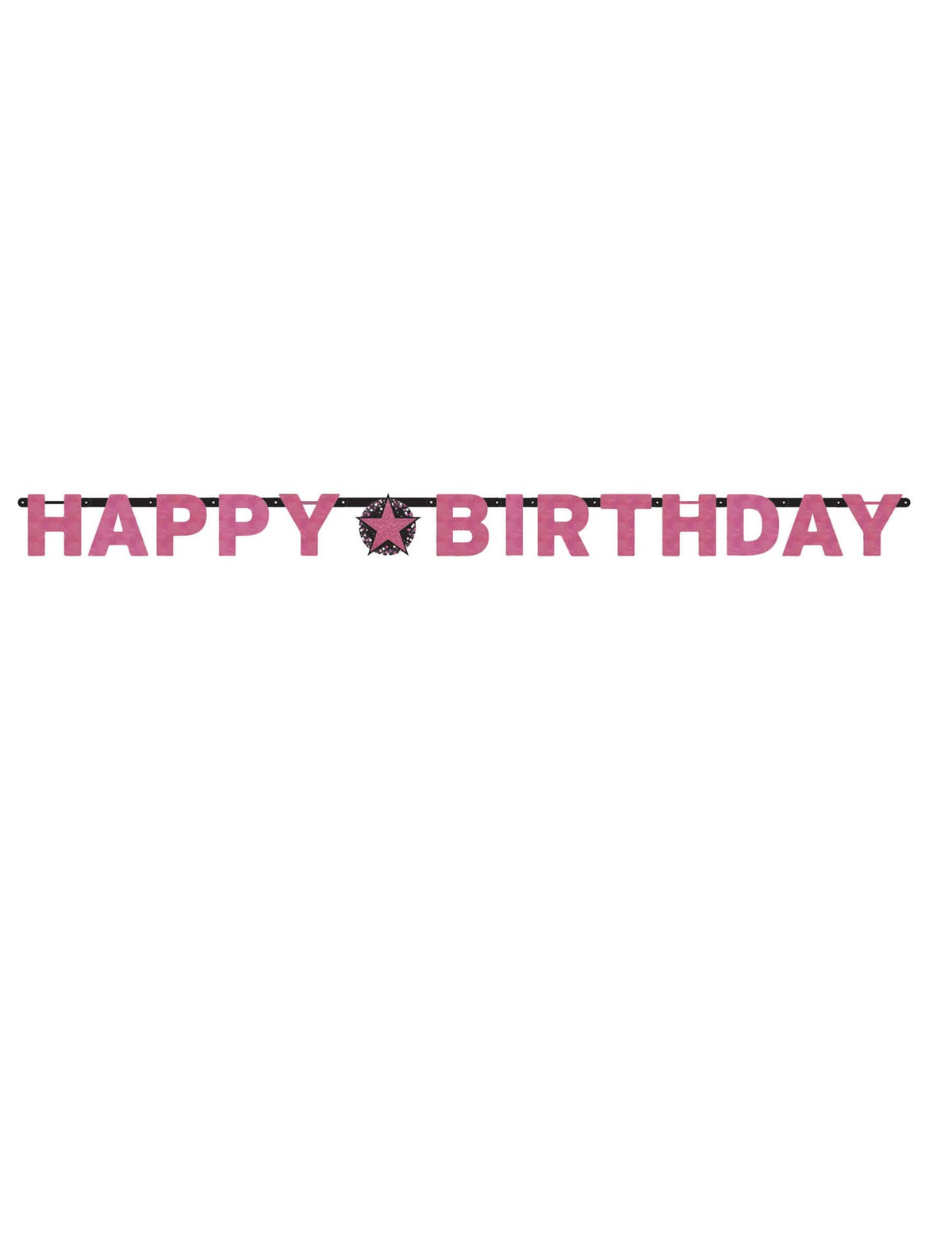 ghirlandă happy birthday celebrare sclipitoare roz din carton