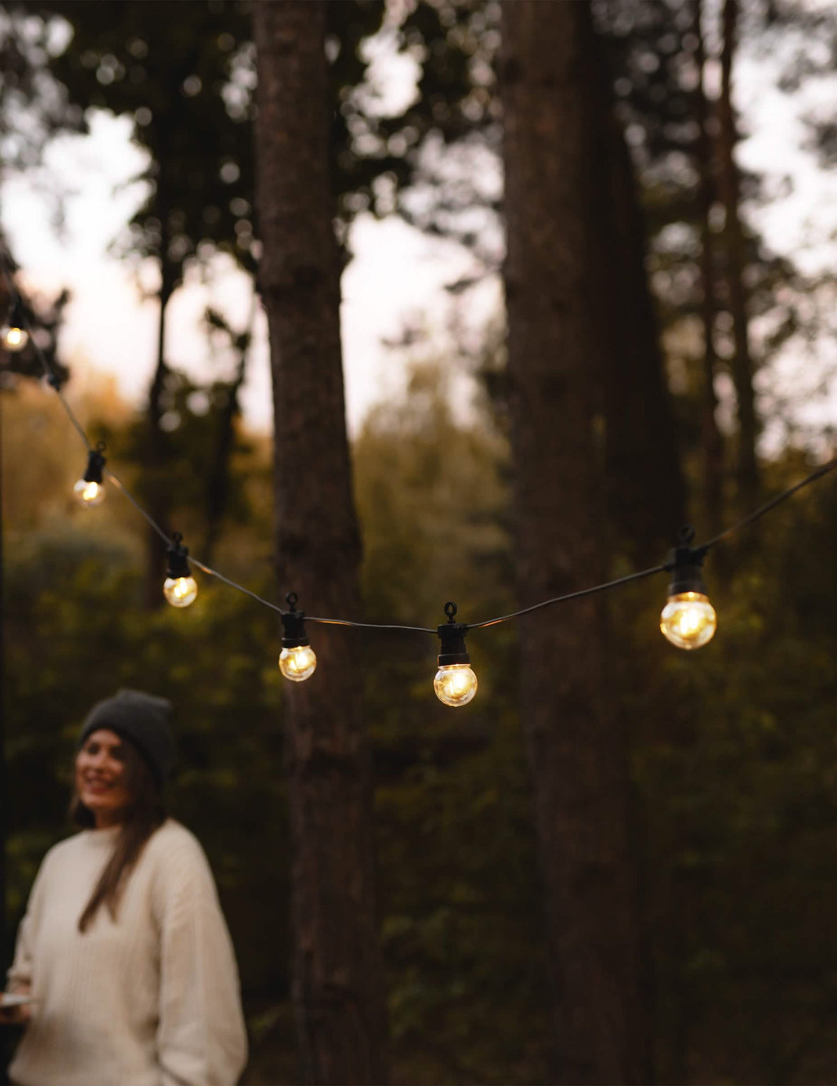 Guirlande lumineuse guinguette LED noire 5 m
