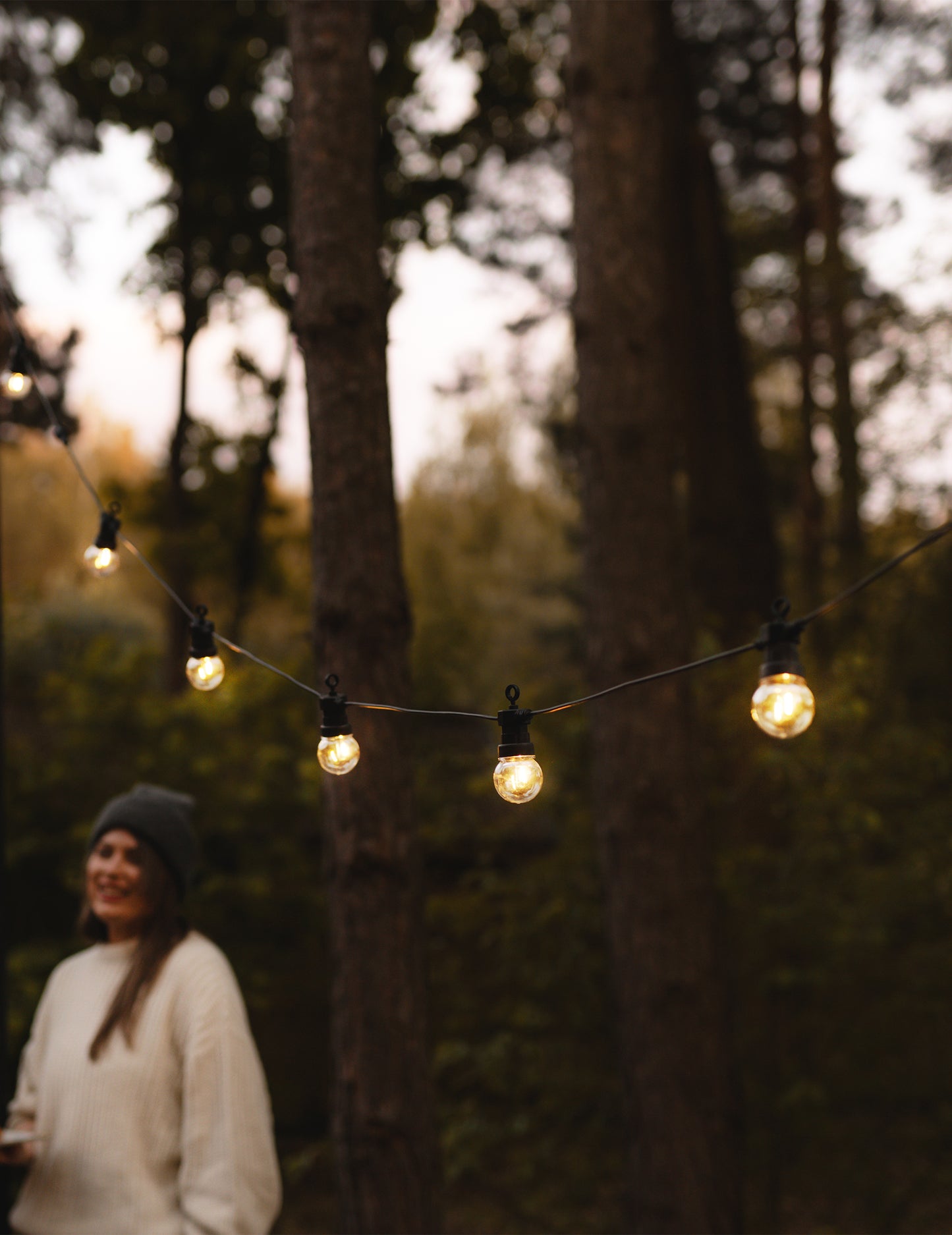 Guirlande lumineuse guinguette LED noire 5 m