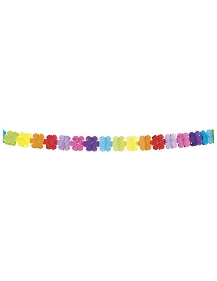 Detaliu al florilor ghirlandei de flori pentru petrecere multicoloră