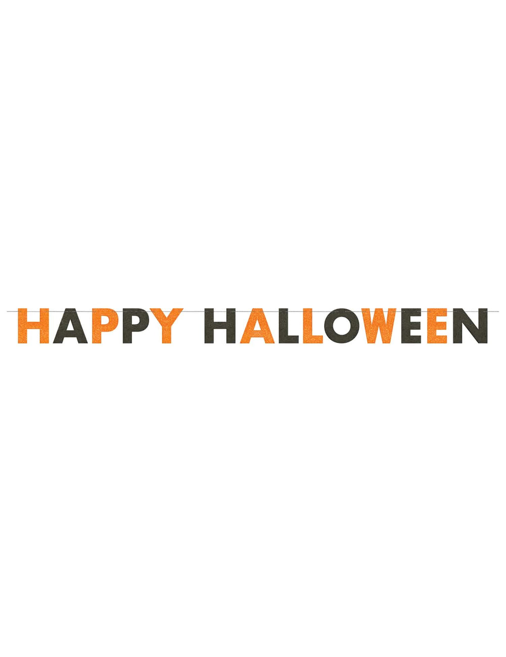 Ghirlandă halloween fericit pentru decor de petrecere portocaliu și negru cu sclipici