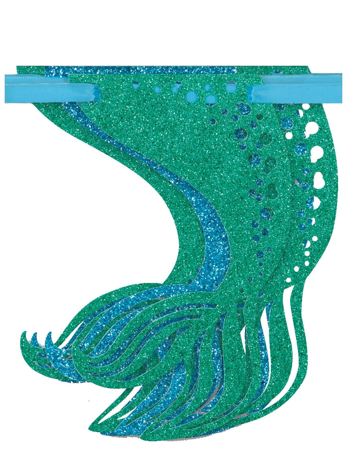 Ghirlandă sclipitoare frumoasă sirene pentru decorare aniversare verde și albastră