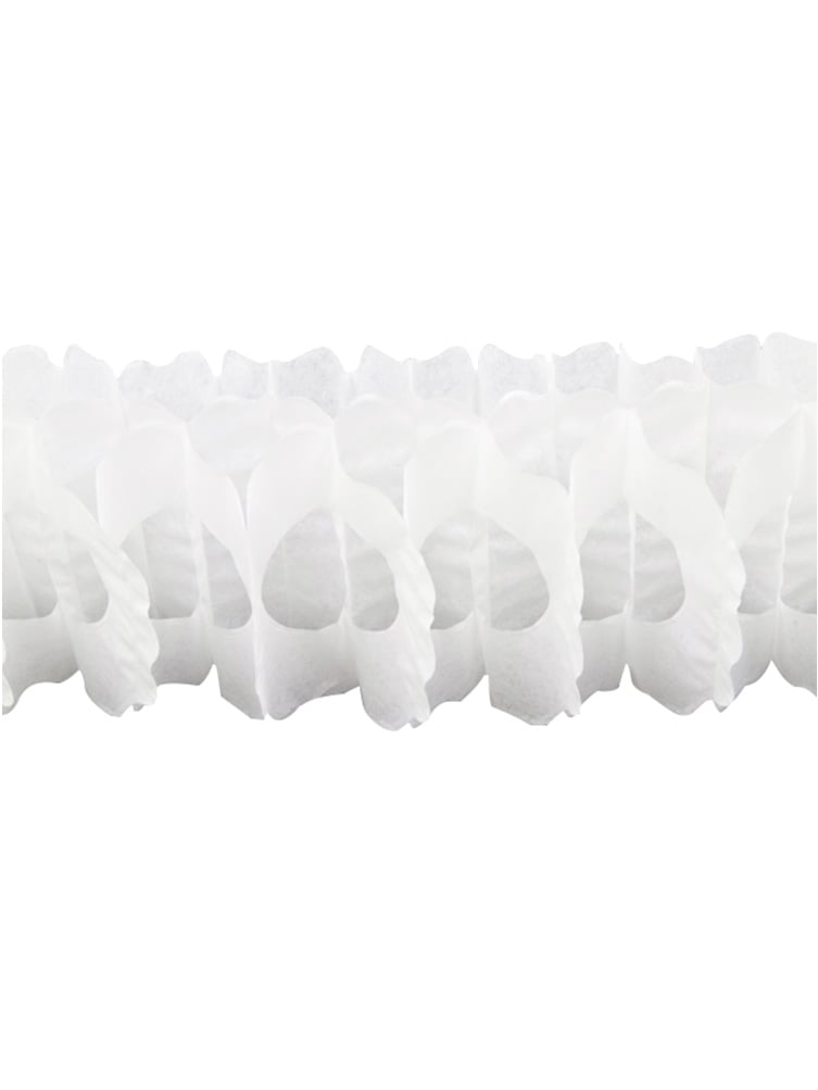 Guirlande papier zinnia blanche