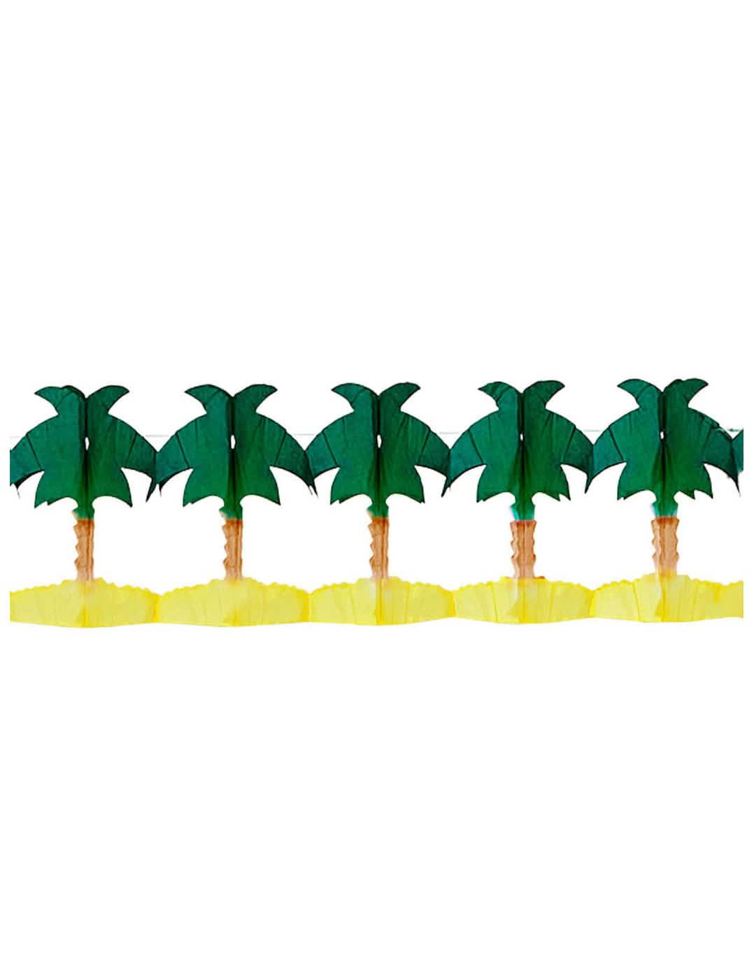 Ghirlandă din hârtie cu palmier pentru decorațiune verde și galben 4 m