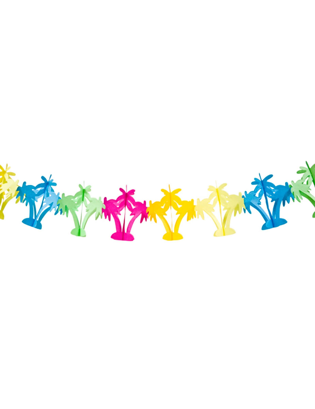 Ghirlandă din hârtie cu palmieri pentru petrecere tropicală, multicoloră