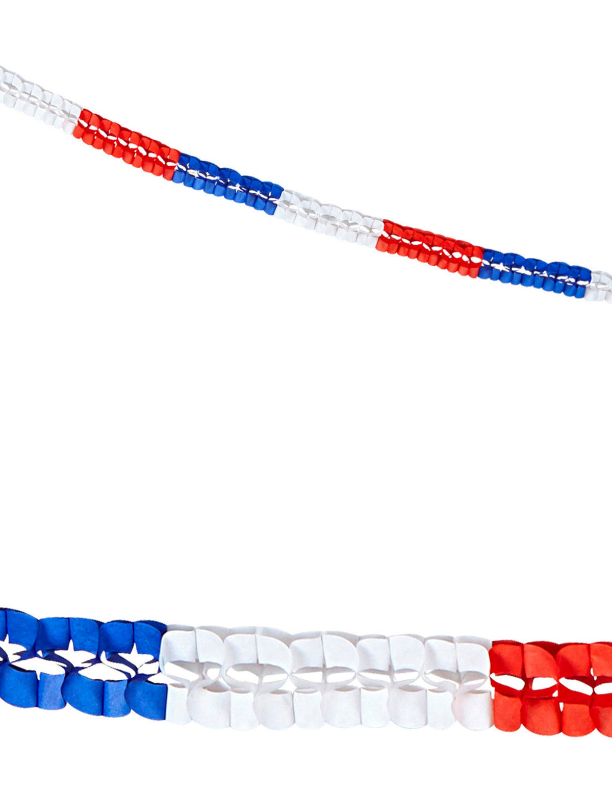 Guirlandes en papier tricolore France pour supporter bleu blanc rouge