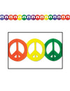 Guirlande en papier Hippie Peace pour décoration multicolore