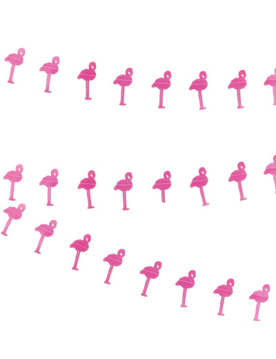 Guirlande petits flamants roses en carton rose