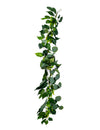 Guirlande de pivoines, laurier et eucalyptus pour mariage blanche