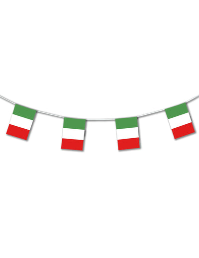 Guirlande plastique Italie pour décoration de fête verte blanche et rouge