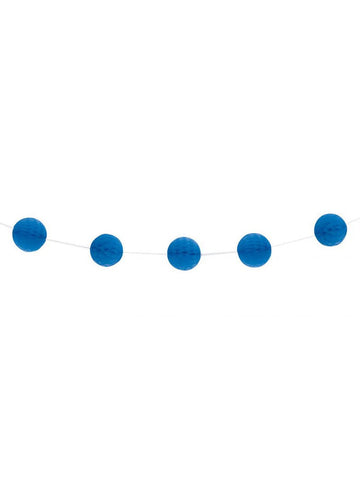 Ghirlandă cu bile din hârtie fagure, albastru închis, 2,13 m 