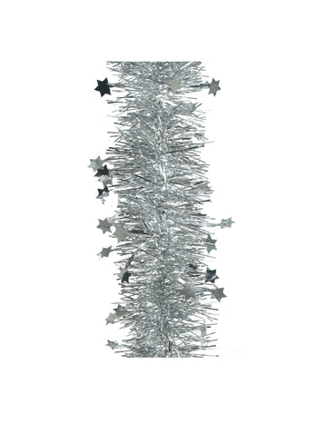 Ghirlandă de Crăciun argintie cu stele 270 cm Decorațiuni de Crăciun