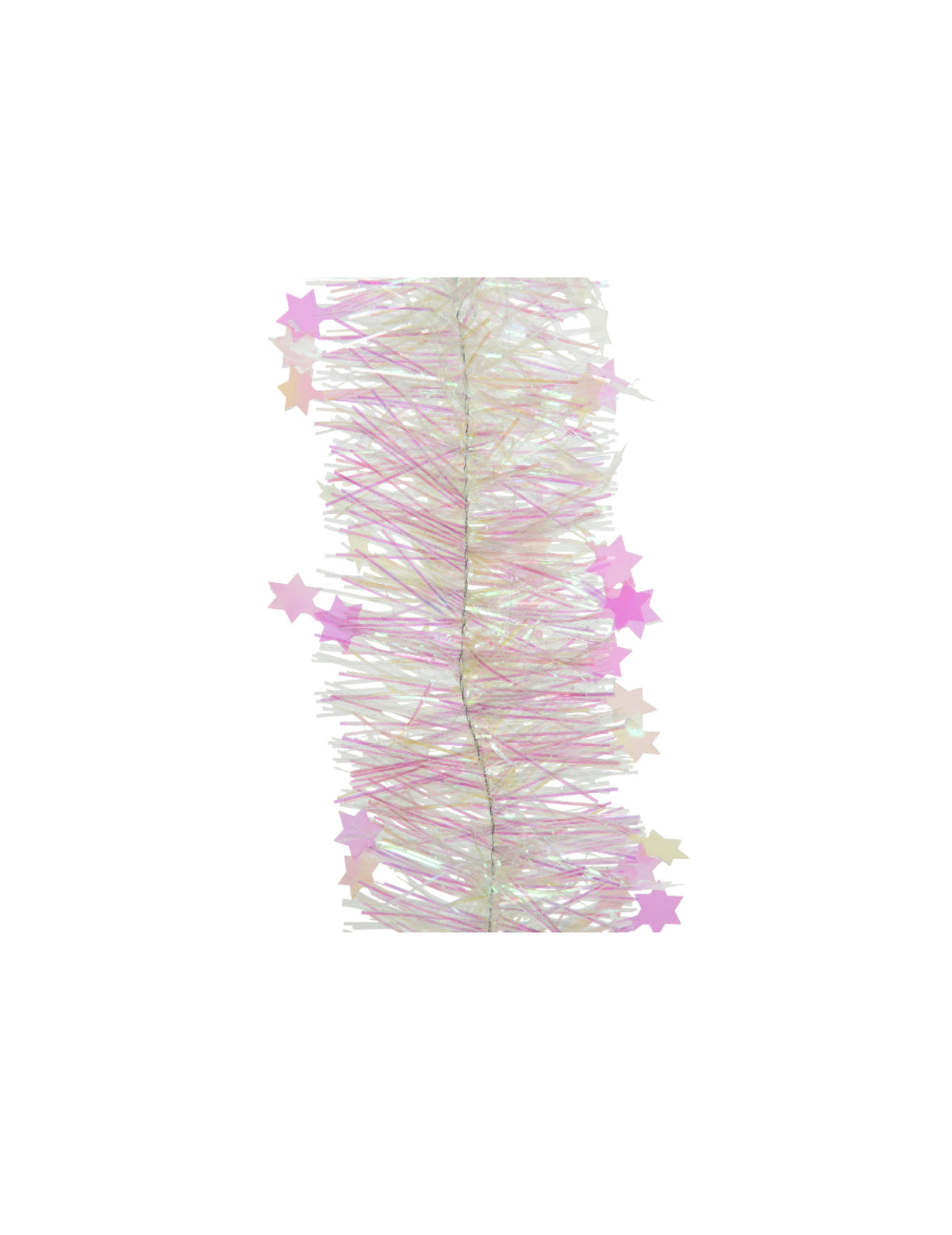 Guirlande iridescente avec étoiles pour sapin reflets roses