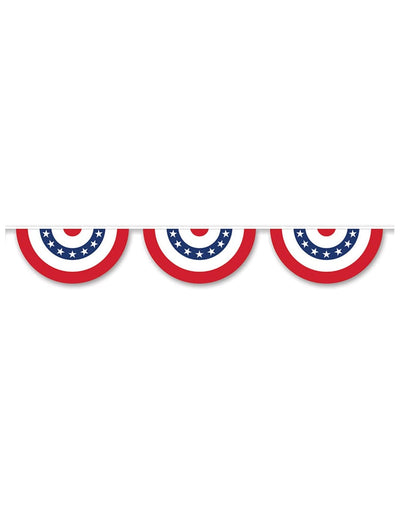Guirlande en plastique demi cercle USA pour fête bleu blanc rouge avec étoiles