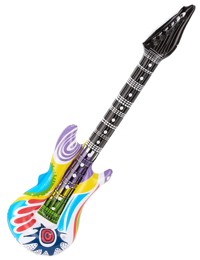 Guitare gonflable rock pour adulte bariolée