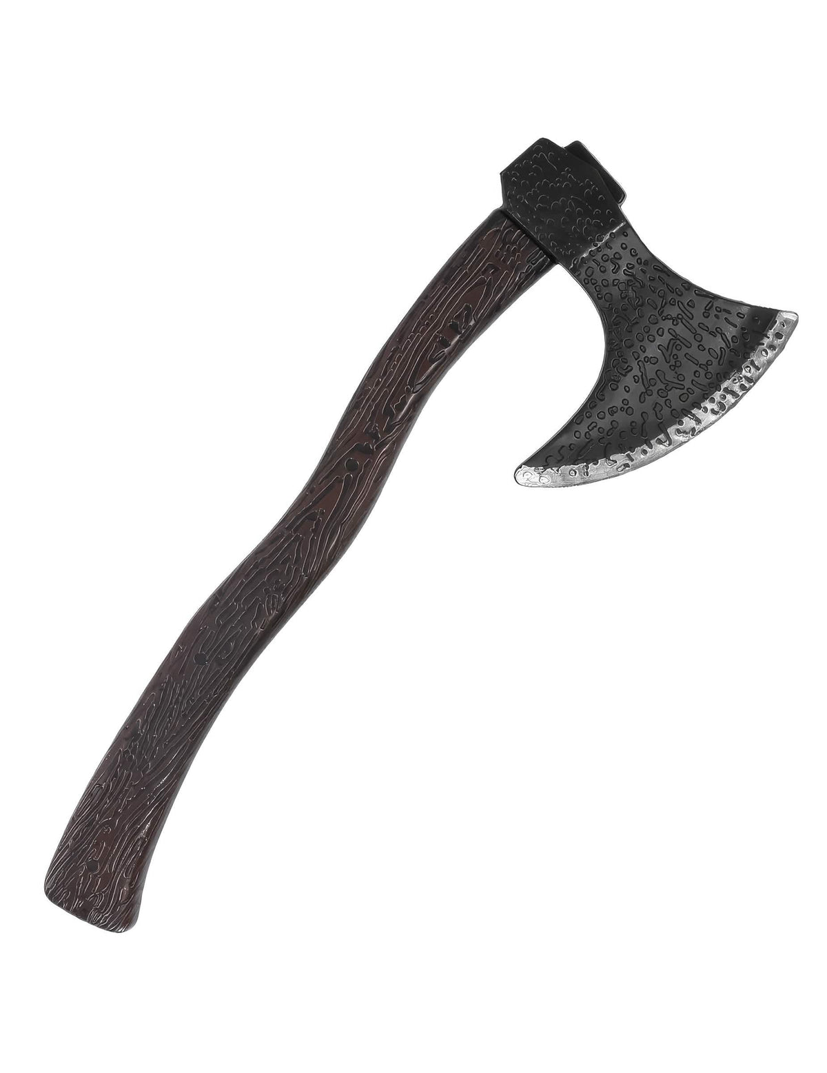 Topor din plastic pentru costum maro și negru cu efect de lemn