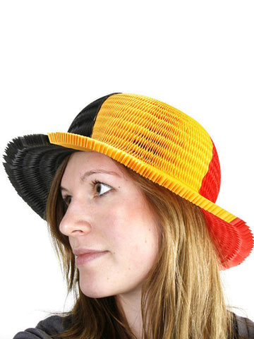 Pălărie Germania de lipit împreună, articol fan fotbal negru-roșu-galben 