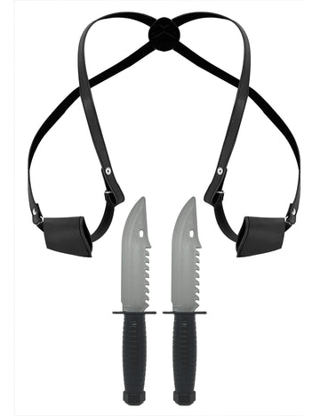 Holster avec 2 couteaux adulte