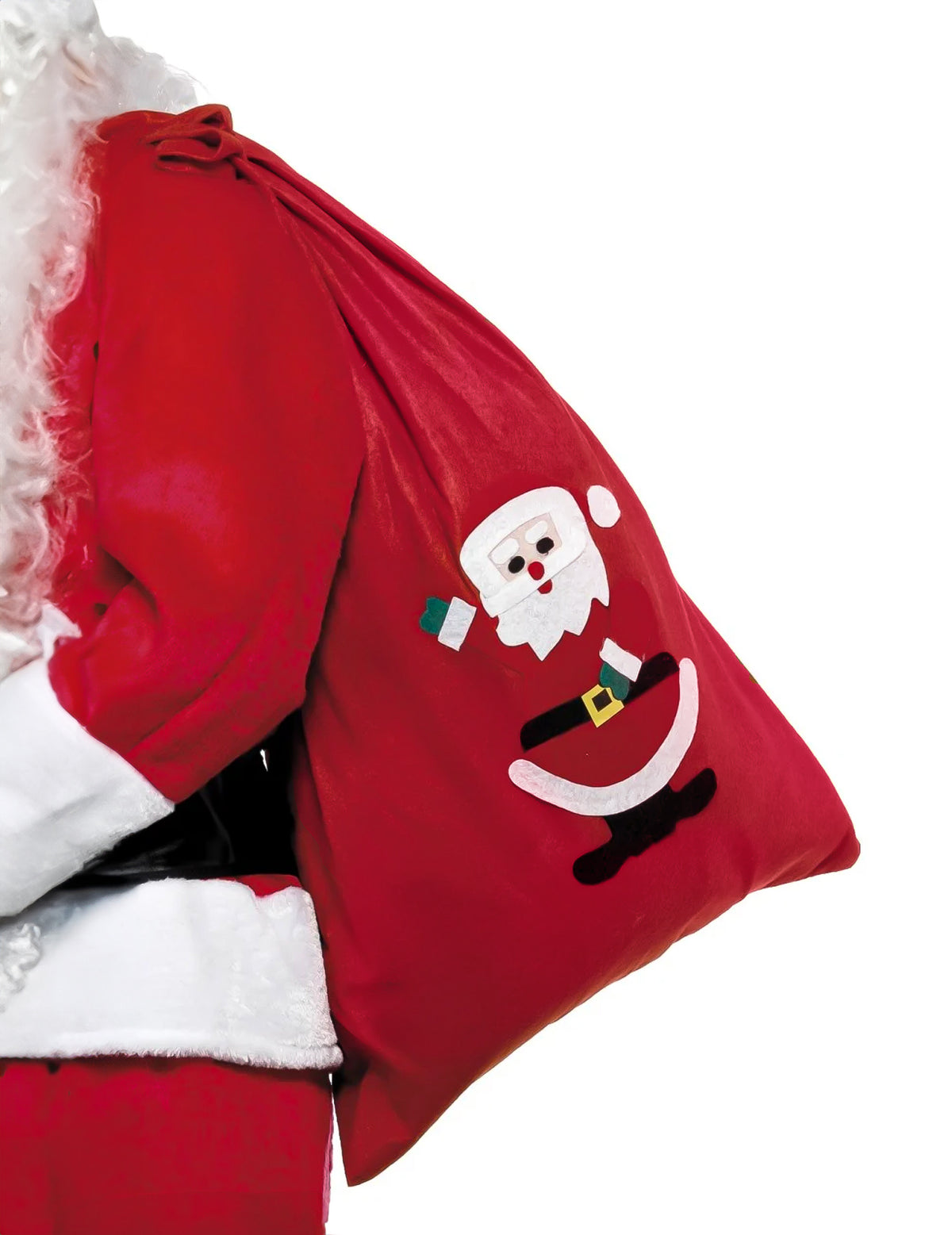 Hotte Père Noël pour adulte rouge avec motif illustré