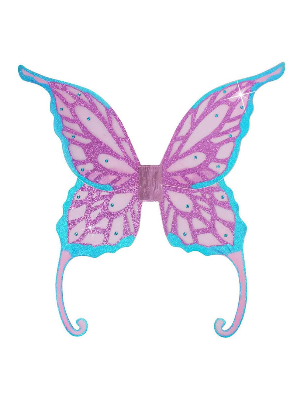 Amplasare a aripilor de zână turcoaz și violet