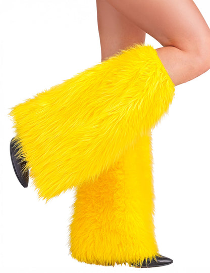 Jambiere cu blană galbenă pentru adulți