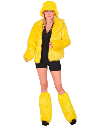 Jambiere cu blană galbenă pentru adulți