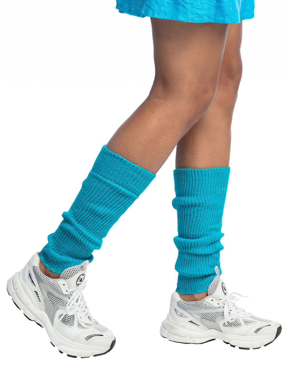 Vue de profil des jambières pour femme bleues