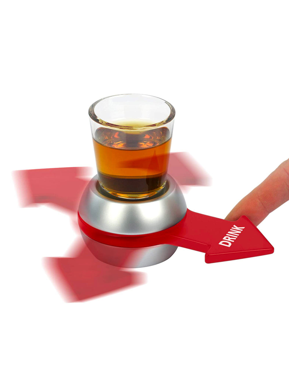Démonstration de la flèche pivotante du Jeu d'apéro Spin the shot