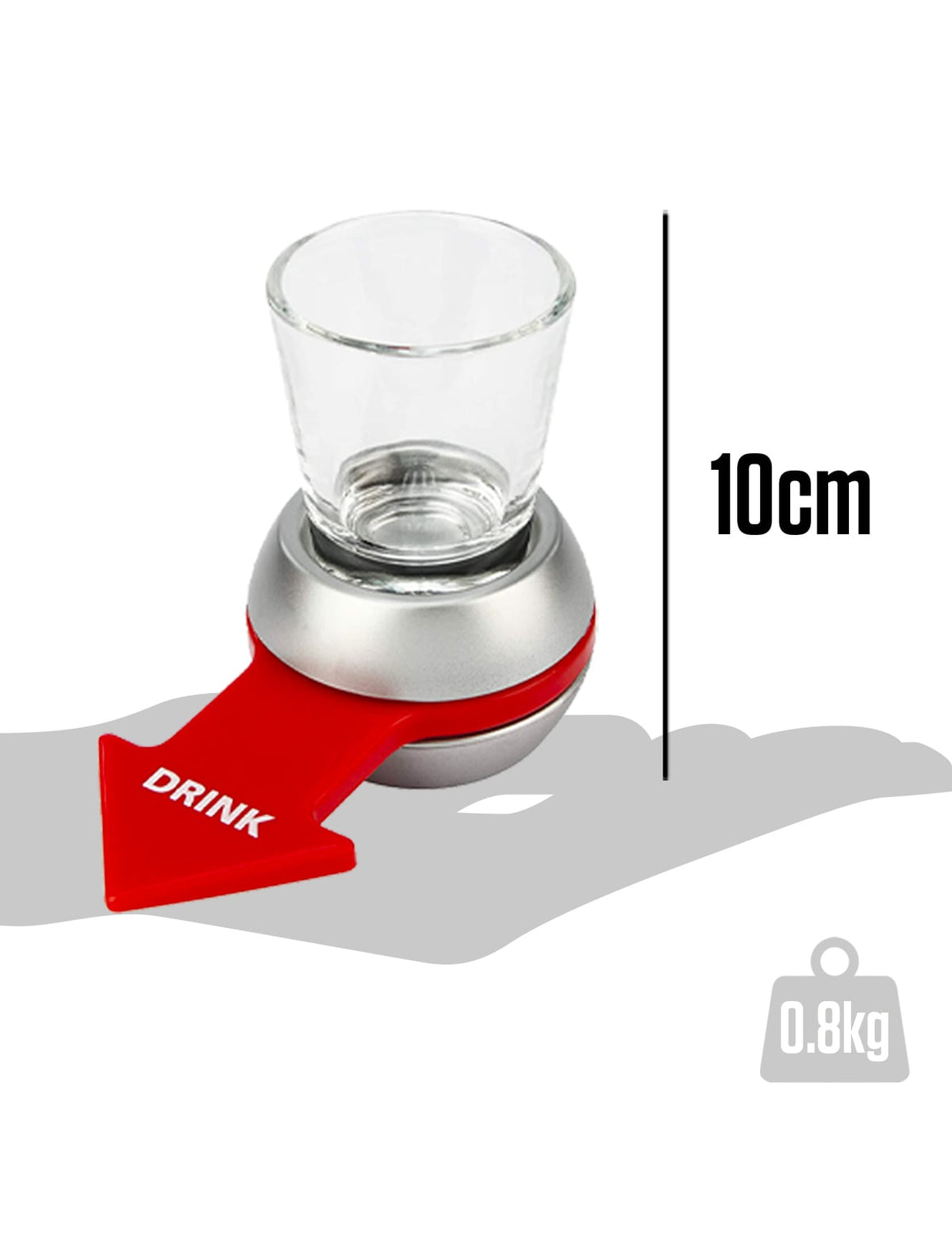 Dimensions et poids du Jeu d'apéro Spin the shot