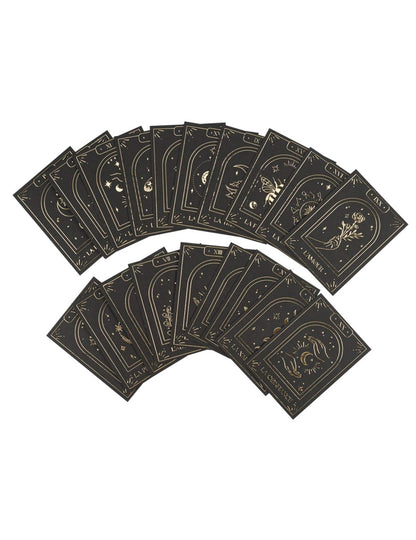 Set de 20 de cărți oracol divinatoriu Cosmic Spirit din hârtie neagră și aurie 8 x 11 cm