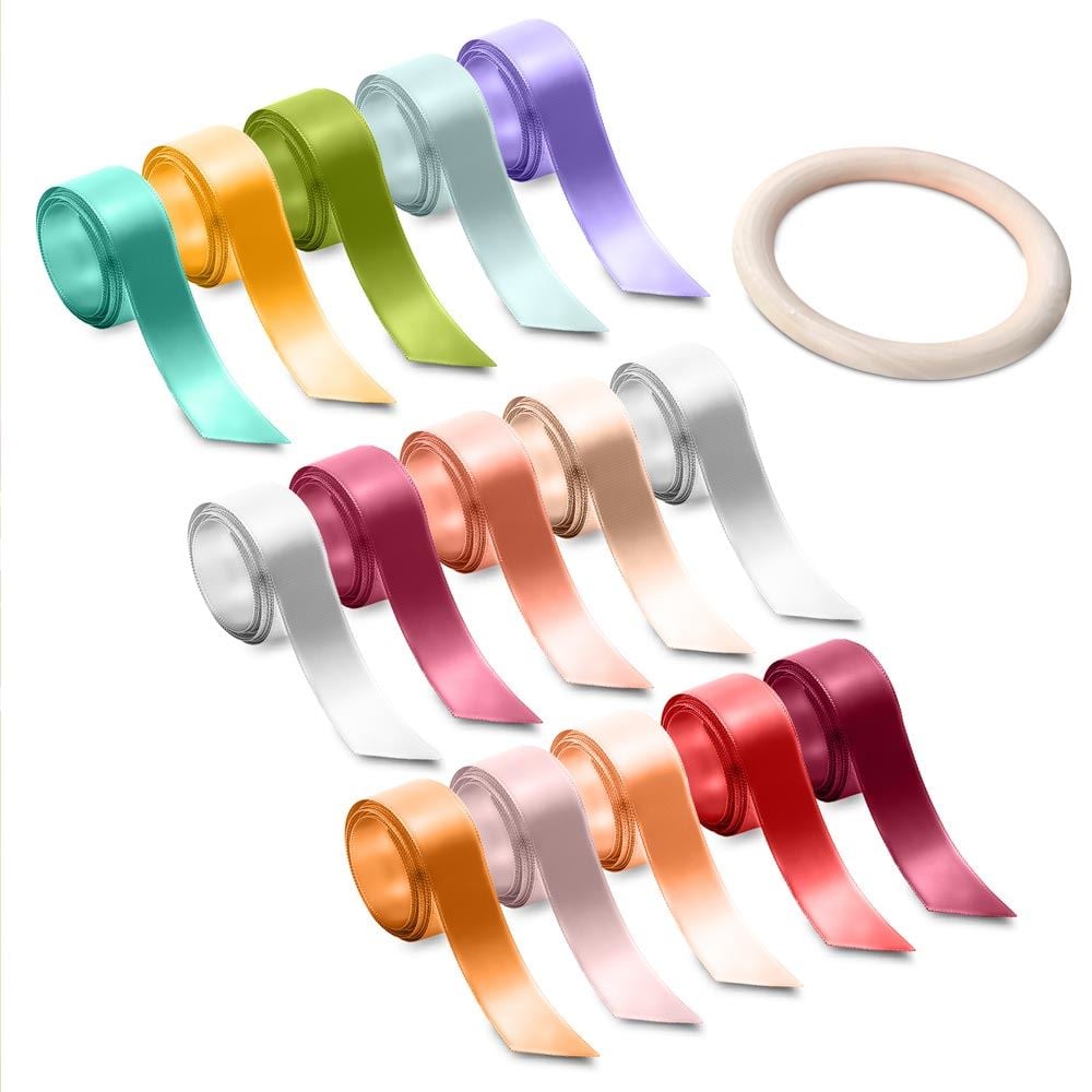Joc cu panglici de nuntă, 15 panglici multicolore