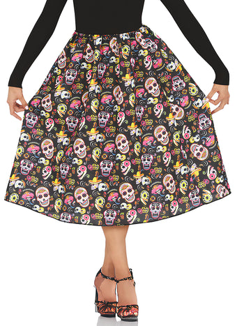 Jupe Dia de los muertos adulte
