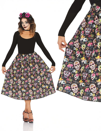 Jupe Dia de los muertos adulte