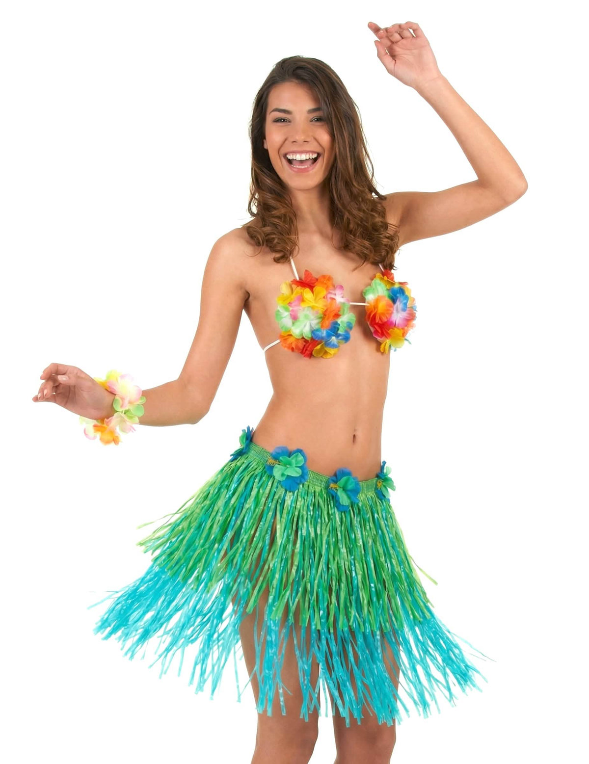 Set complet de fustă hawaiană scurtă pentru adult