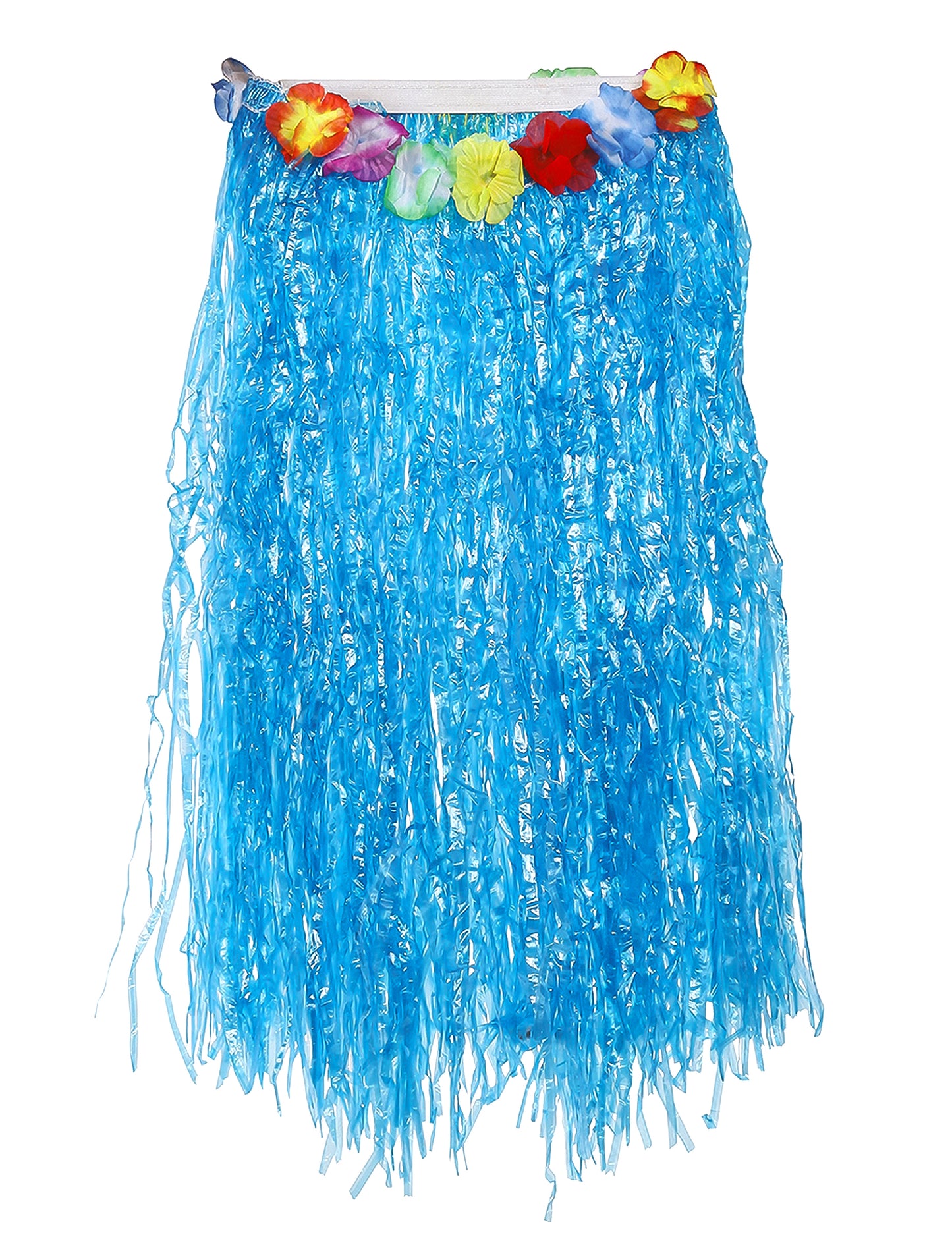 Jupe hawaïenne longue bleue adulte