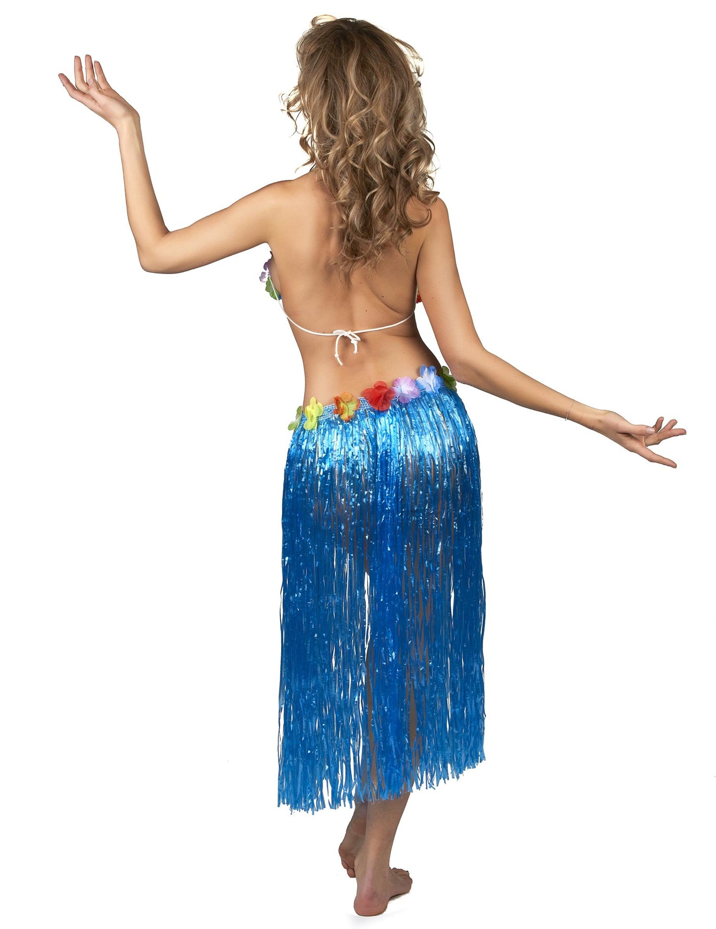 Fustă hawaiană lungă adult albastru