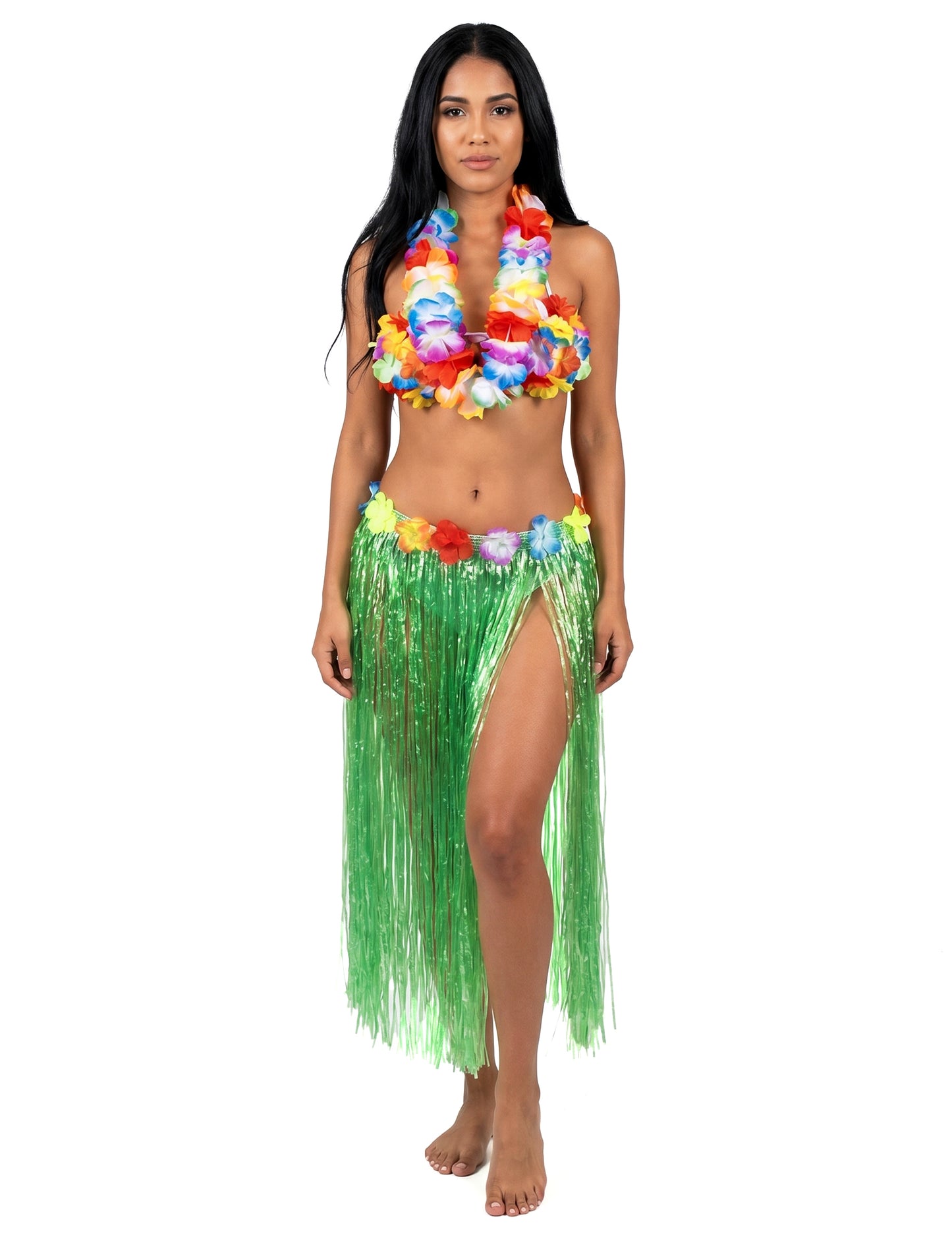 Fustă hawaiană lungă adult verde
