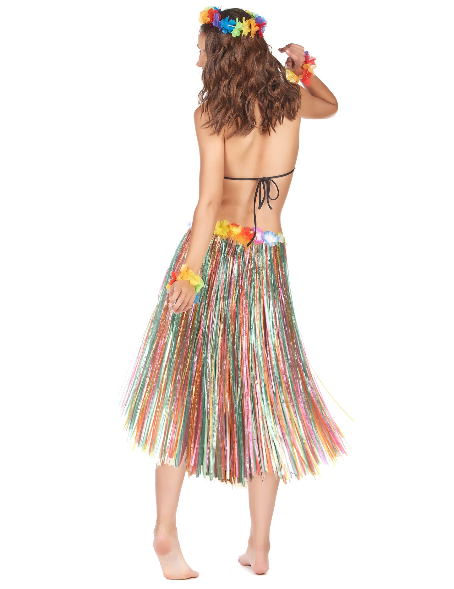 Femeie cu fustă multicoloră din Hawaii