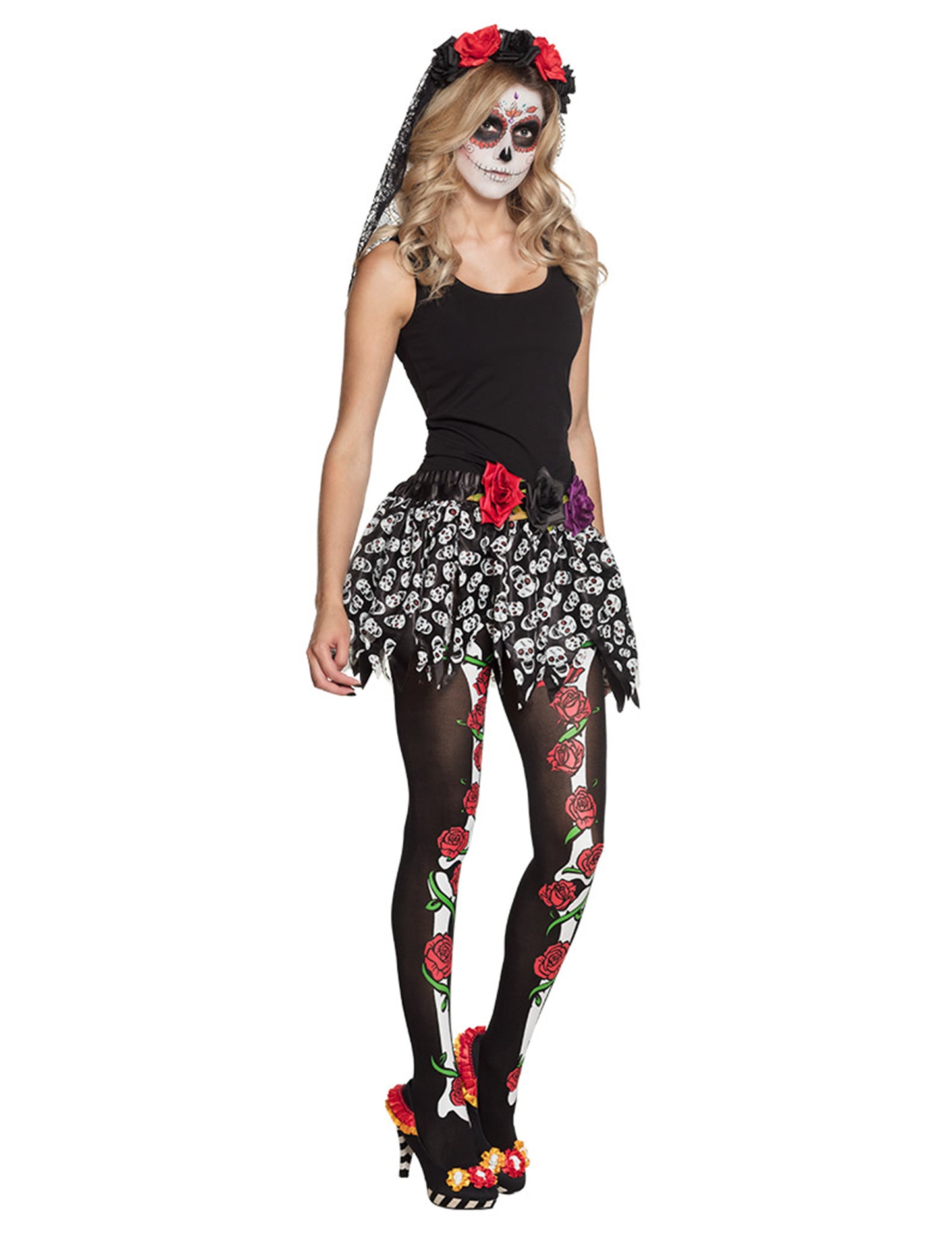 Fusta scheletului mexican Adult Dia de los Muertos