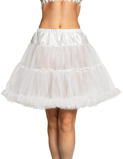 Jupon mi-long pour femme blanc en tulle volumineux