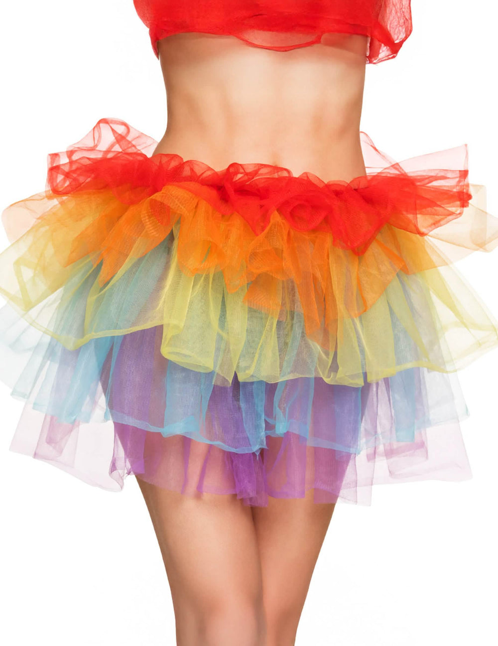 Jupon multicolor pentru femeie, curcubeu, din tul