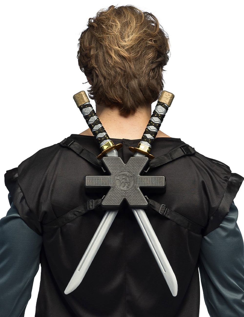 Détail du harnais de dos du Kit 2 sabres ninja avec support