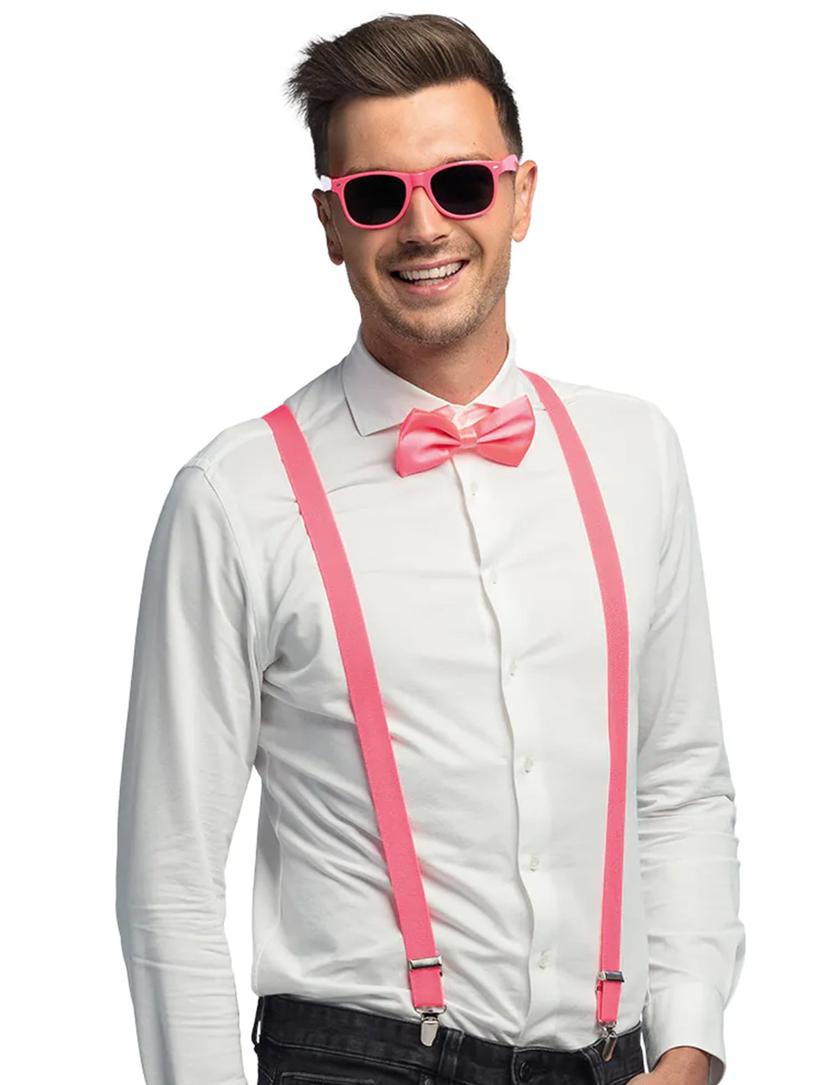 Kit de accesorii în 3 piese roz neon UV