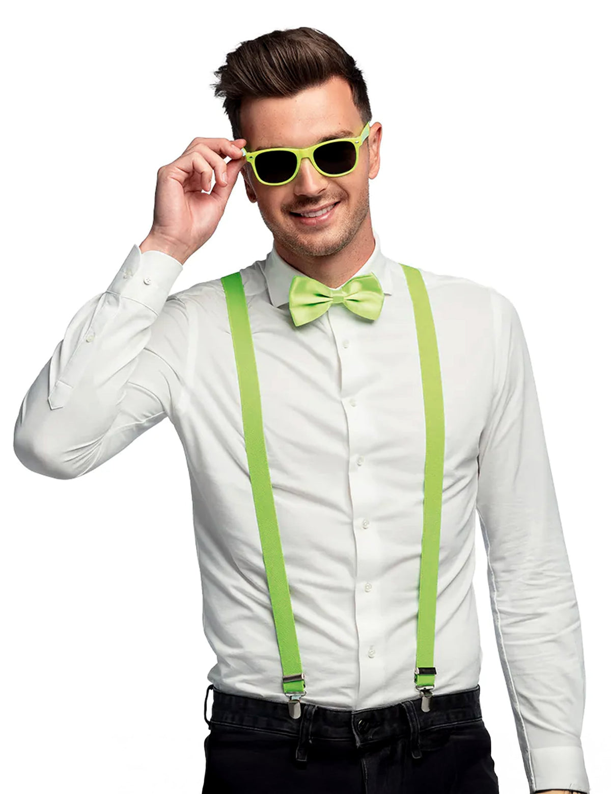 Kit de accesorii în 3 piese verde neon UV