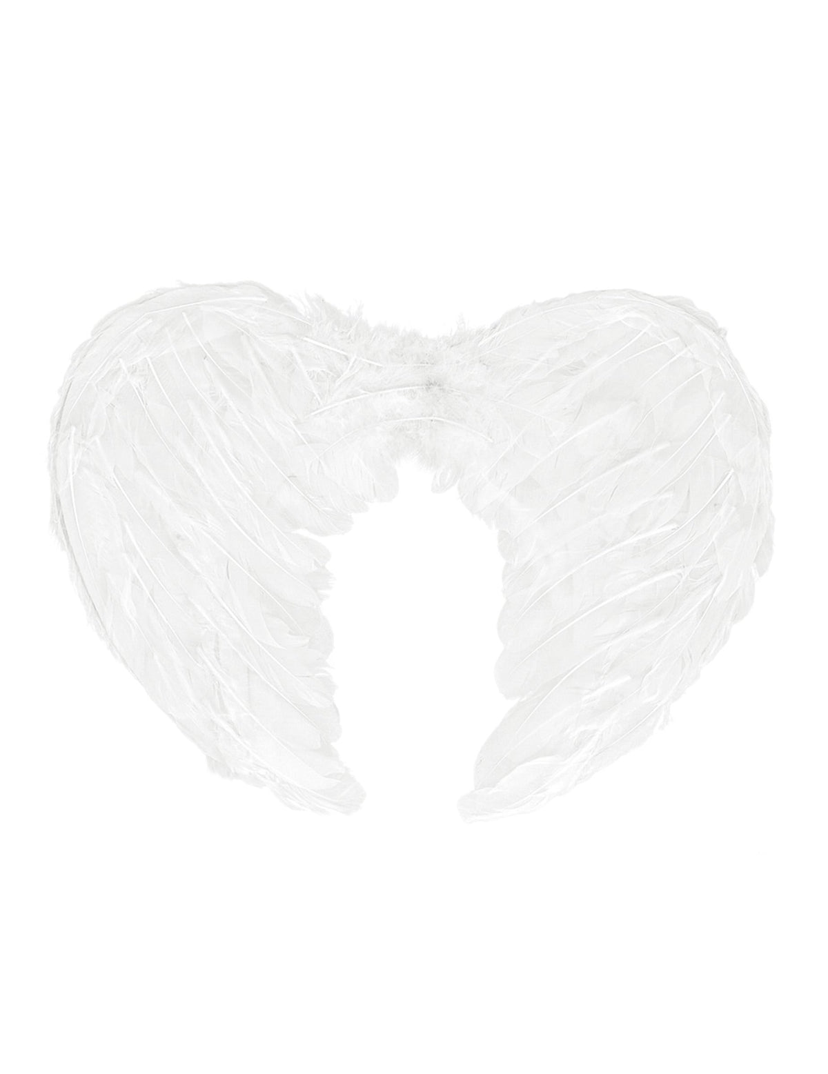 Détail des ailes en plumes blanches du kit accessoires d'ange
