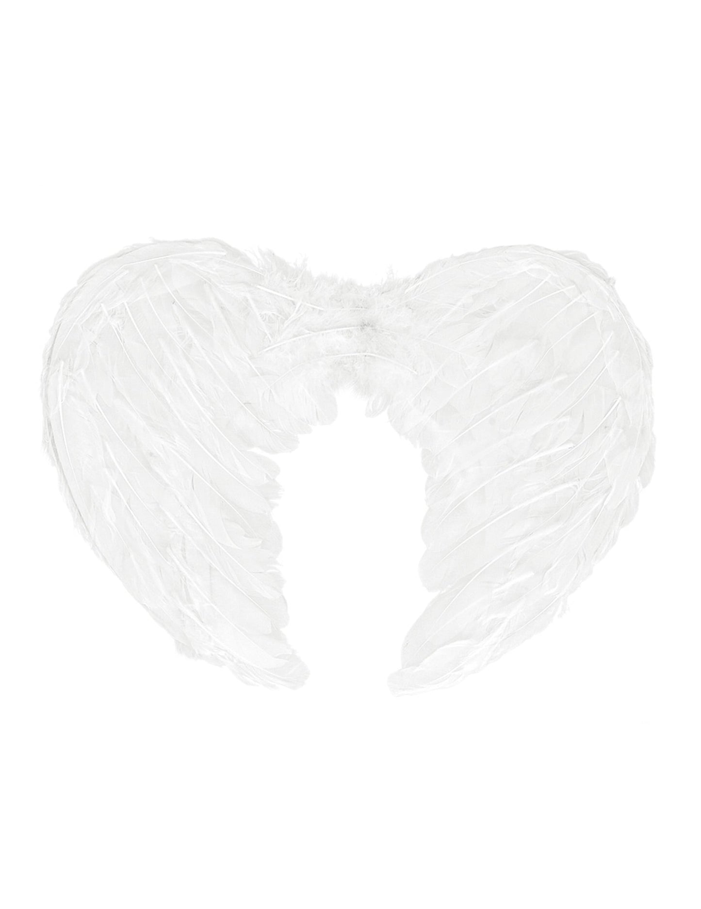 Détail des ailes en plumes blanches du kit accessoires d'ange