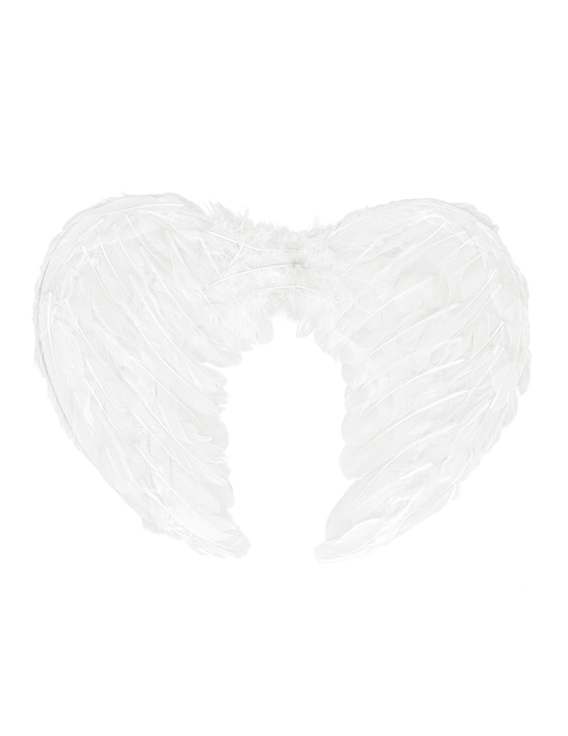 Détail des ailes en plumes blanches du kit accessoires d'ange