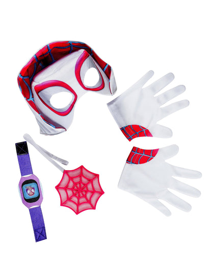 Coffret accessoires Ghost Spider Spidey et ses amis pour enfant blanc et rose avec masque et gants